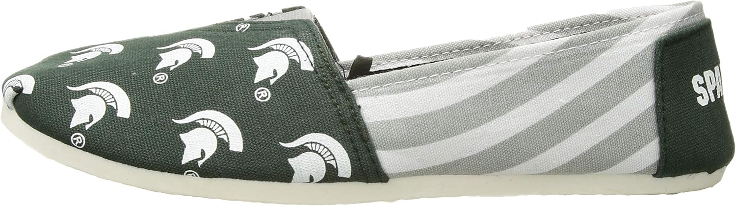 FOCO NCAA Womens College Canvas Stripe Slip On Shoes : Clothing