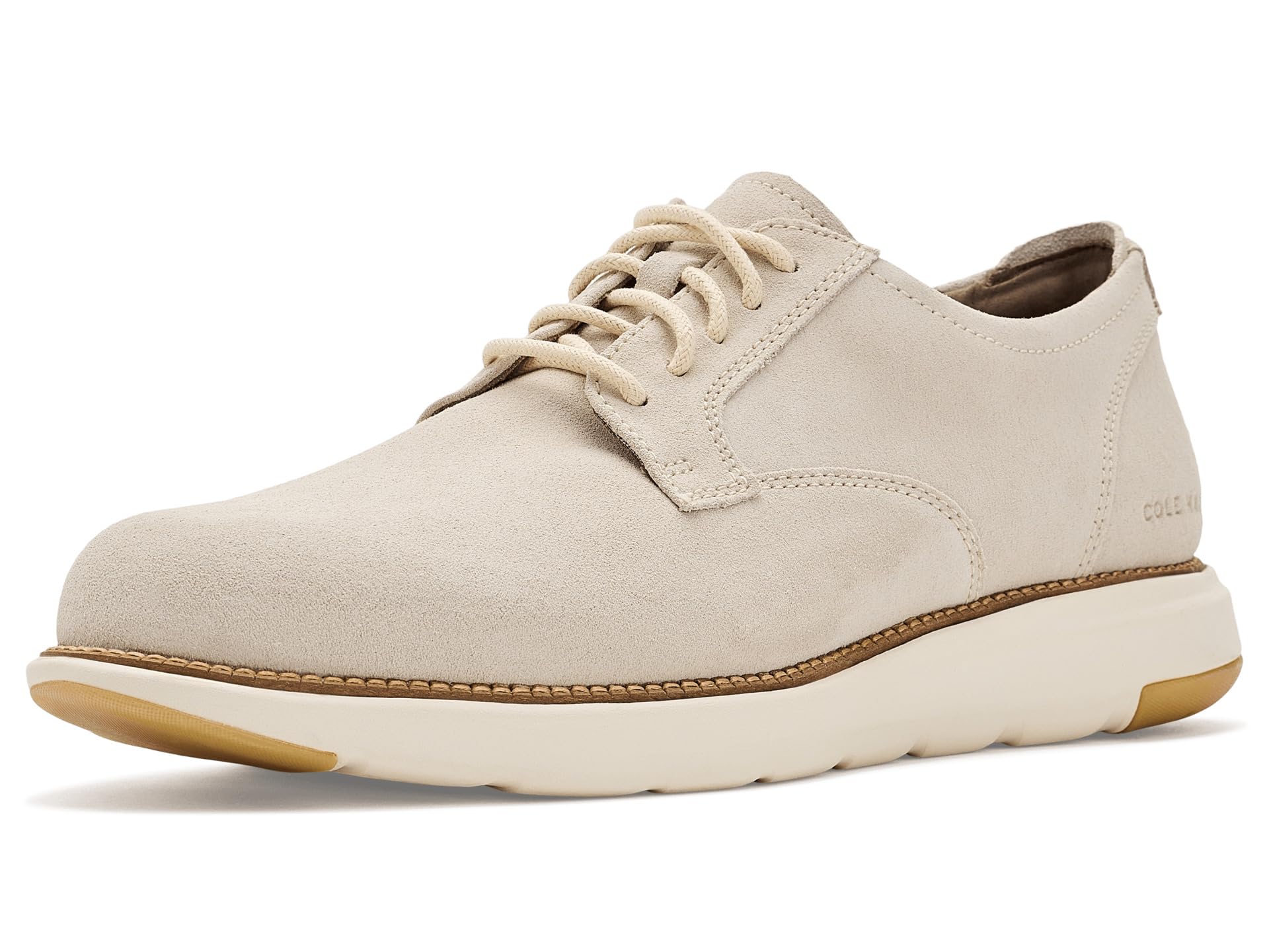 Cole Haan Men's Shoes - Grand Atlantic Casual Leather Oxford, Angora Suede/Ivory, 11.5-W US Image