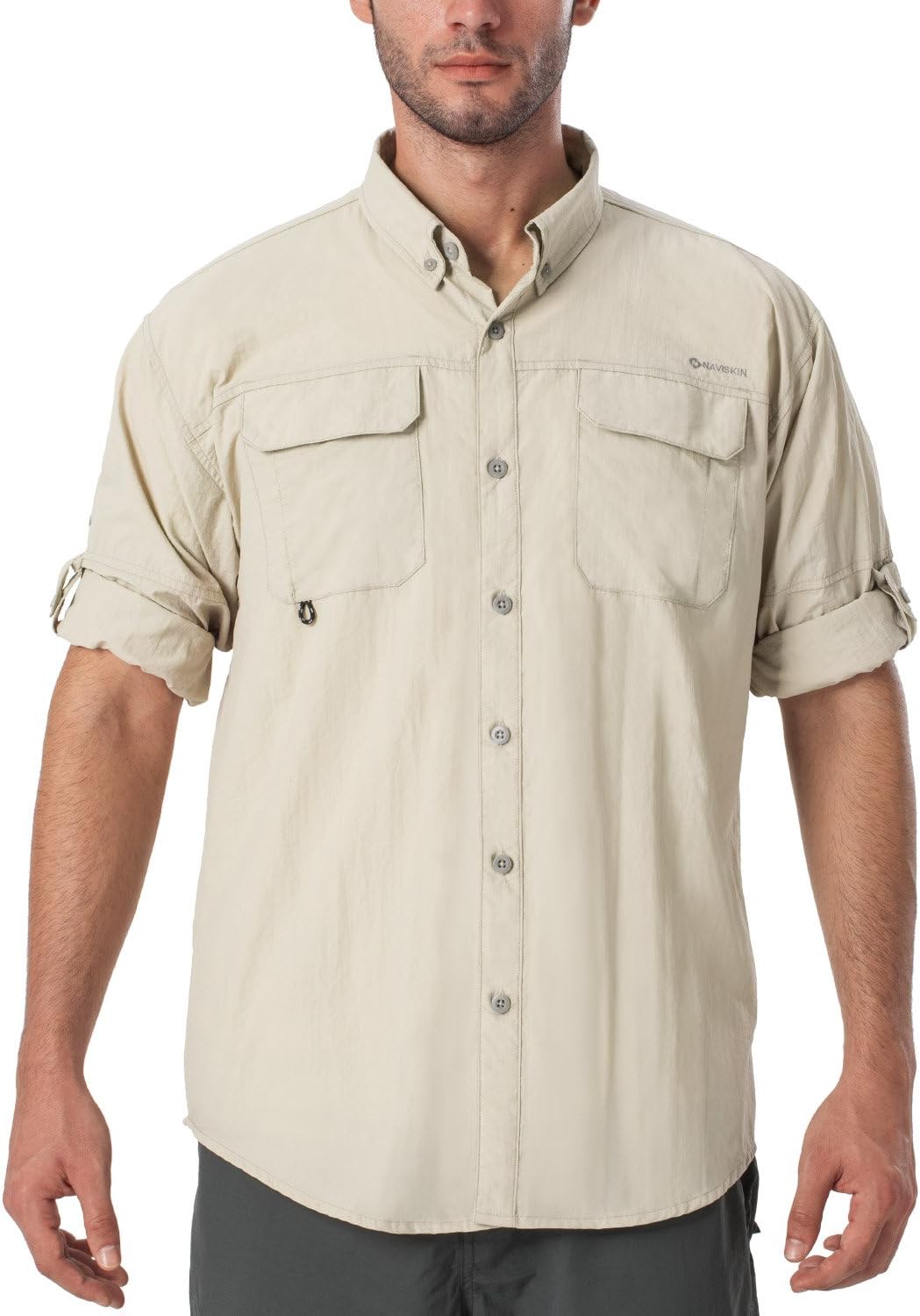 Naviskin Men's UPF 50+ Sun Protection Outdoor Long Sleeve Shirt Lightweight Quick-Dry Cooling Fishing Shirts : Clothing