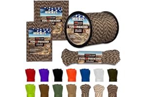 HERCULES Type III Paracord 550 Paracord Rope Parachute Cord, 100' Camo for Survival Rope, Survival Cord