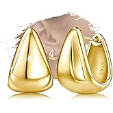 Sterling Silver Huugie Hoop Earrings for Women - Hypoallergenic Large Hoop Earrings for Sensitive Ears Women's Heavy Big Loop Earring Fashion Jewelry Gifts