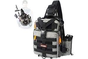 YVLEEN Fishing Tackle Backpack Storage Bag，Water-Resistant Fishing Backpack with Rod Holder，Fishing Gear Bag Gift for Men