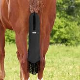 Harrison Howard Horse Tail Bag with Fringe, Draw-in Closure Tail Protector | Smooth &amp; Lightweight, Adjustable Fastener Horse Tail Bag with 4-5 Inches of Fringe