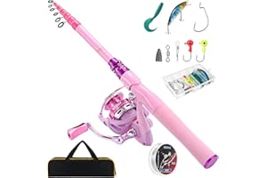 Castaroud Lady Fishing Rod and Reel Combos, Carbon Fiber Telescopic Fishing Pole Kit with Spinning Reel, Fishing Line, Fishin