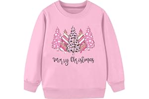 QAUN Christmas Sweatshirt for Kids Merry Christmas Sweatshirt Cute Xmas Shirt Toddler 110-150