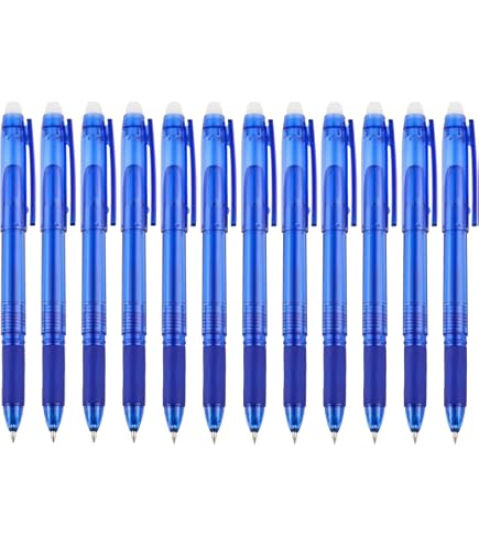 Lot De 5 Stylos à Gel Effaçables - 0,5 Mm, Bleu, Rouge, Vert, Noir, Avec Gomme Intégrée