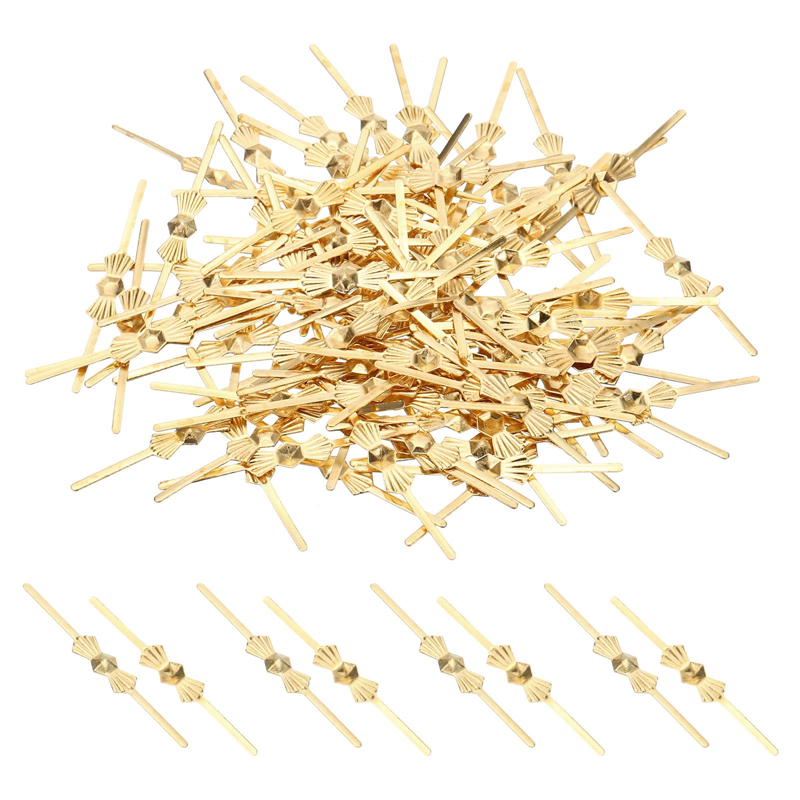 PATIKIL 33mm/1.3" Chandelier Bowtie Clips, 300Pcs Copper Chandelier Connectors Clips for Fastening Crystals Parts, Chandelier Replacements, Gold Tone