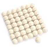 Glaciart One Wool Felt Balls, Felt Ball (60 Pieces) 2.5 Centimeters - 1 Inch, Handmade Felted Pure White Color - Bulk Small Puff for Felting and Garland