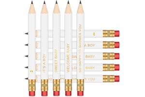 Vusnud 50Pcs – Baby Shower Sharpened Half Pencils with Erasers, Pre-sharpened Pencils for Baby Shower Games, 4 Inches