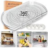 NOSTA Home Rotating Lazy Susan for Refrigerator - Square Lazy Susan - Rectangular Fridge Lazy Susan Organizer - 360&deg; Rotating Storage - Medium Size (15x11)