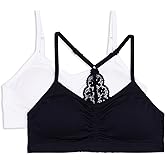 Maidenform Girls Seamless Ruched Lace Back Crop Bra 2 Pack