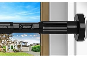 ZipGlo Black Tension Curtain Rod 39-126 In(4-10Ft), Extra Long Outdoor Curtain Rod No Drilling for Window or Bathroom Patio, Adjustable Heavy Duty Shower Rod,Rod Diameter 1.26In-One-bond stretching