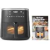 Amazon Basics 4.4-Quart Digital Air Fryer with Easy View Window, 8 Preset Menus, Digital Touch Controls, 140&deg;F-400&deg;F Temperature Range, 1400W, Black