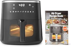 �鶹�� Basics 4.4-Quart Air Fryer with Easy View Window, 8 Preset Menus, 1400W, Black