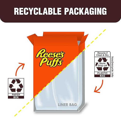 REESE’S PUFFS Peanut Butter Lovers Breakfast Cereal, Made with Whole Grain  and Real REESE’S Peanut Butter,