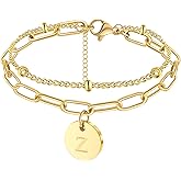 Initial Bracelets for Women Cute Jewelry Gifts for Women Friends Mom Auntie Her Bithday Chistmas Gifts