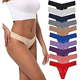 Yuamose Lace Thongs For Women Plus Size Sexy Underwear T Back Stretch Womens Thongs Underwear 5/6/10 Pack