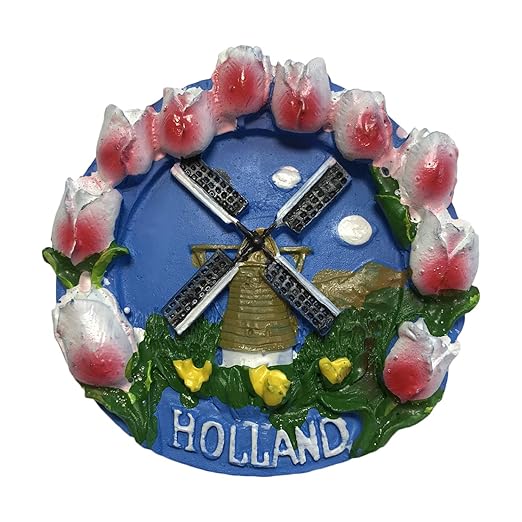 Holland - Imán redondo para nevera en 3D, ideal para recuerdos de ...