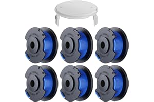 Bessport Weed Wacker String (AC14RL3A) for Ryobi One+,Replacement 0.065-inch Trimmer String Compatible with Ryobi 18V,24V,40V Trimmers(6 Spool,1 Trimmer Cap)