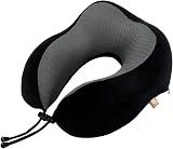 Makimoo Memory Foam Travel Pillow Neck Support 360 Comfort Black view 3