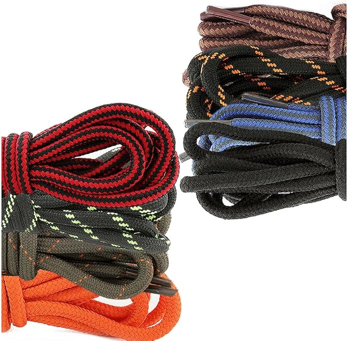 DailyShoes Round Hiking Boot Shoelaces Strong Durable