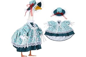 Suzile Snowman Goose Outfit Winter Dresses Christmas Clothes for 23" High Cement or Plastic Porch Goose Costume for Yard Lawn Outdoor Garden Patio Statue Xmas Holiday Decor