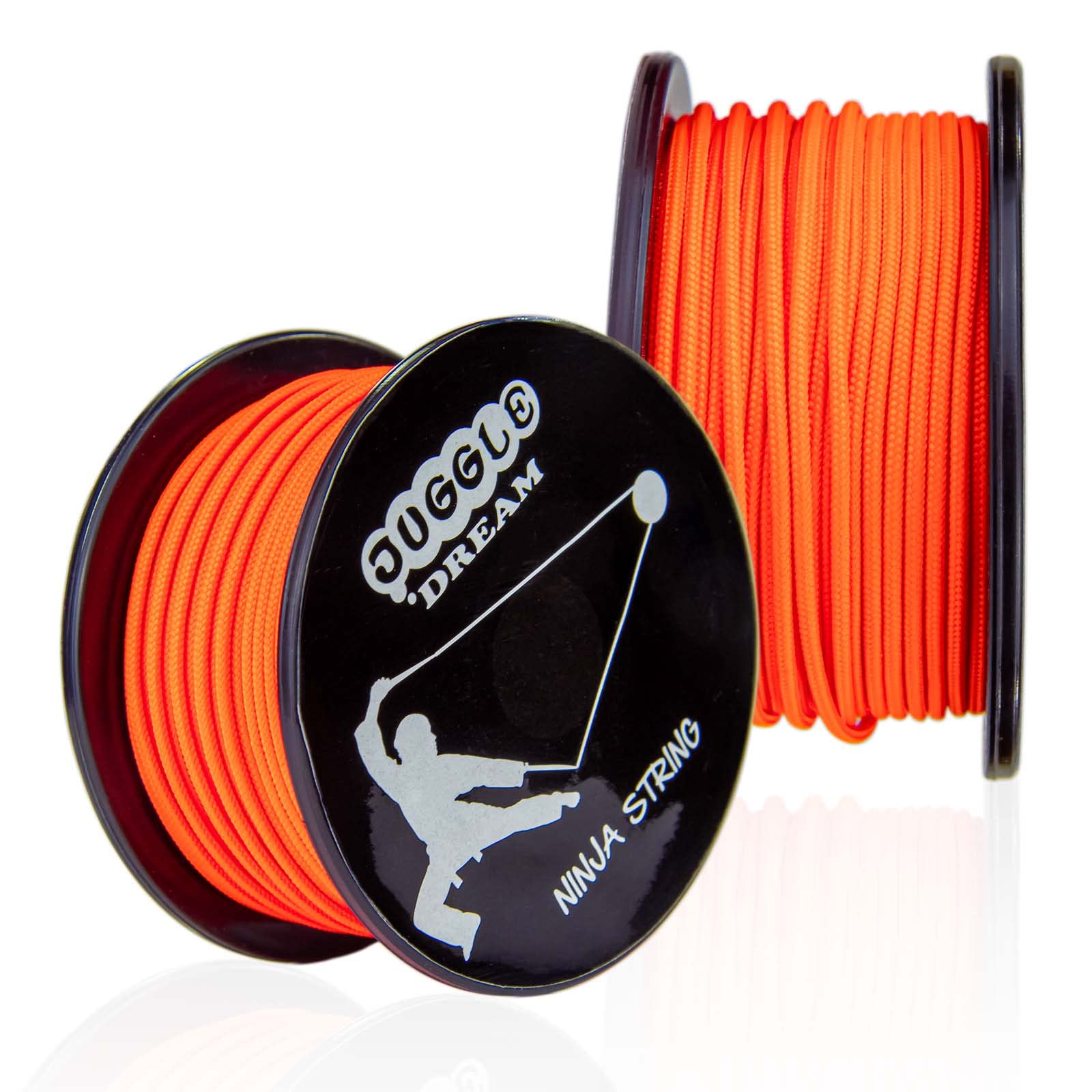 Juggle Dream Ninja Professional Diabolo String with an extra-tight weave and smooth finish - Ideal for multiple wraps, Neon Orange (25 m)