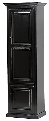 American Heartland Poplar Single Door Pantry, Antique Black