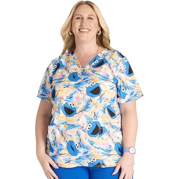 Camiseta De Punto Con Cuello En V Para Mujer - Diseño De Minnie, Tejido Elástico Y Bolsillos