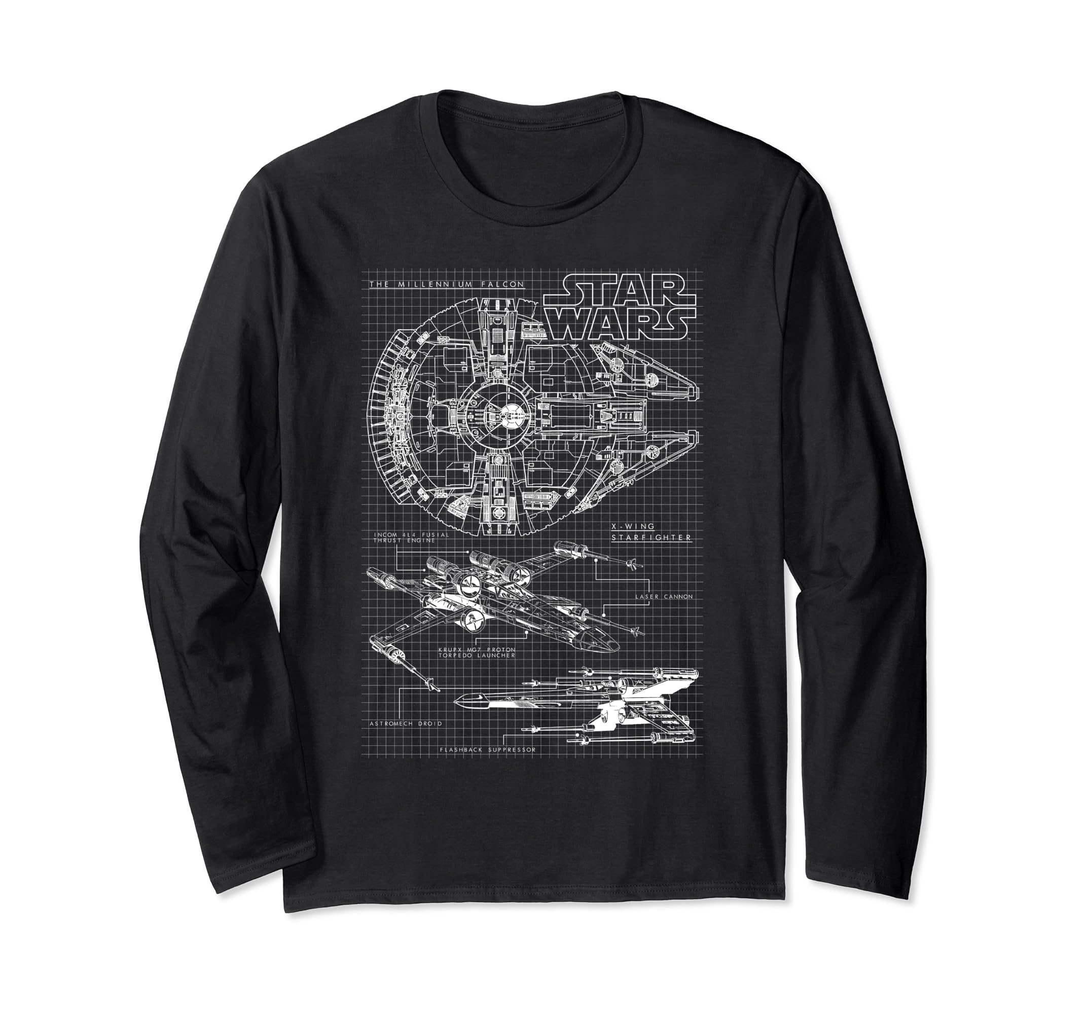 Star Wars Rebel Schematic Grid Long Sleeve T-Shirt