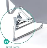 LIVIVO Folding Sun Lounger Grey Lightweight Garden Sun Bed 110kg view 5