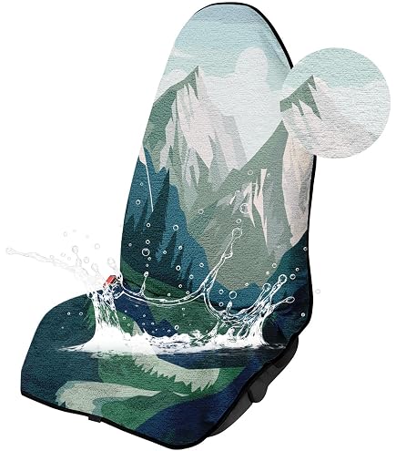 ZIMISI Sweat Towel Car Seat Cover - Universal Waterproof Non-Slip Protector (Blue) - View #2