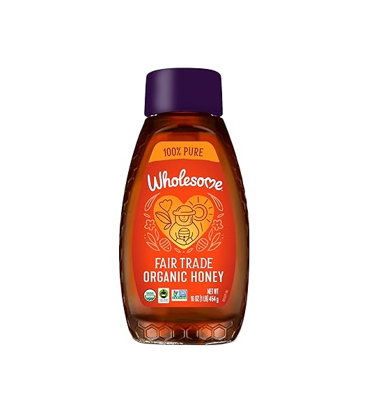 WHOLESOME SWEETENERS 16-OUNCE ORGANIC HONEY BOTTLE, 100% PURE,...