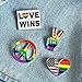 PinMart Gay Pride Rainbow Flag Love Wins LGBT Enamel Lapel Pin Set