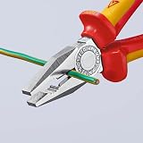 KNIPEX Combination Pliers Chrome-Plated Insulated 200 mm 03 06 200 VDE view 5
