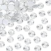 DONGZHOU 1440pcs Crystal Flatback Rhinestones, Round Crystal Glass Diamantes Gems for Nail Art DIY Crafts Clothes Shoes Decorations,Non Hotfix SS10(2.6-2.8mm)