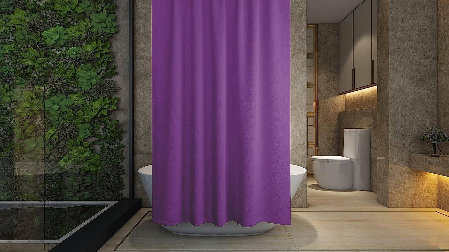 PEVA Shower Curtain - Water Repellent, Mildew Resistant, 180x180cm, 71x71inch, Rail Hooks, Ultra-Thin, Feather Light, Wet Rooms, Shower, Bath, Plain Solid Vibrant Colours, Style, Décor and Designer — image 1