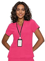 floralhue Scrub Tops for Women, Curved V-Neck Scrub