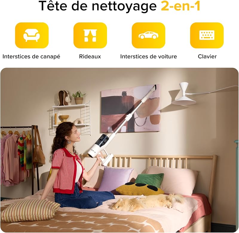 H60 Aspirateur Balai sans Fil, 115 AW, 60 Min d’Autonomie