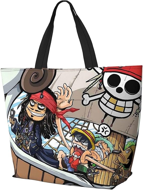 Amazon Blacksoul ショルダーバッグ One Piece ワンピース 9 レディース バッグかわいいスーツケースハングバック折りたたみショッピング 買い物トートバッグ 大容量 肩掛けメンズ エコバッグ 通勤通学 ジム ヨガ 女性たちの贈り物 Blacksoul ショルダーバッグ