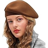 Sydbecs Beret Hats for Women Girls, Reversible French Berets Hat Solid Color Style