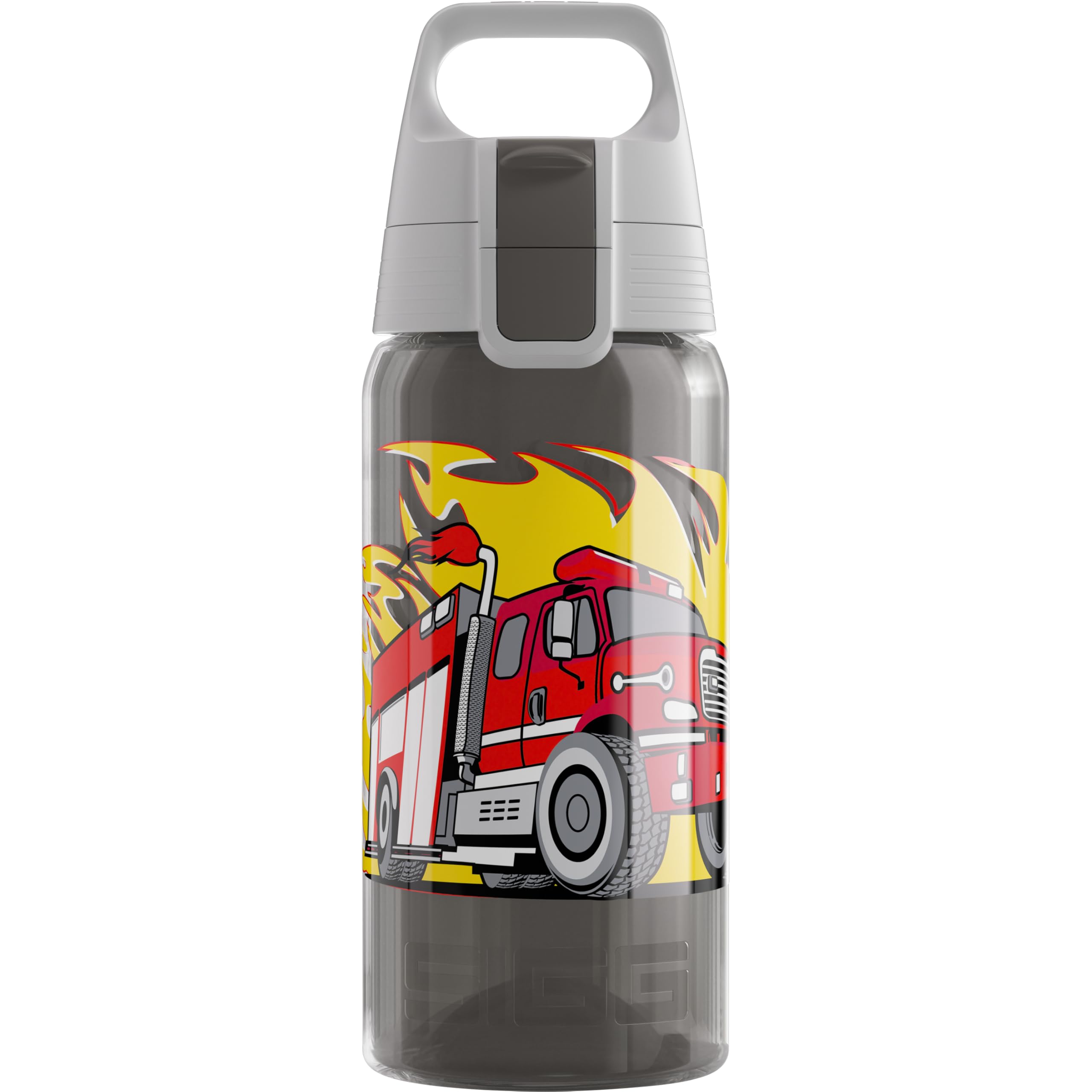 Sigg - Sports Water Bottle For Kids - Viva One Firetruck - Suitable For Carbonated Drinks - Leakproof - Dishwasher Safe - BPA Free - School & Bike - Grey - 0.5L — image 1