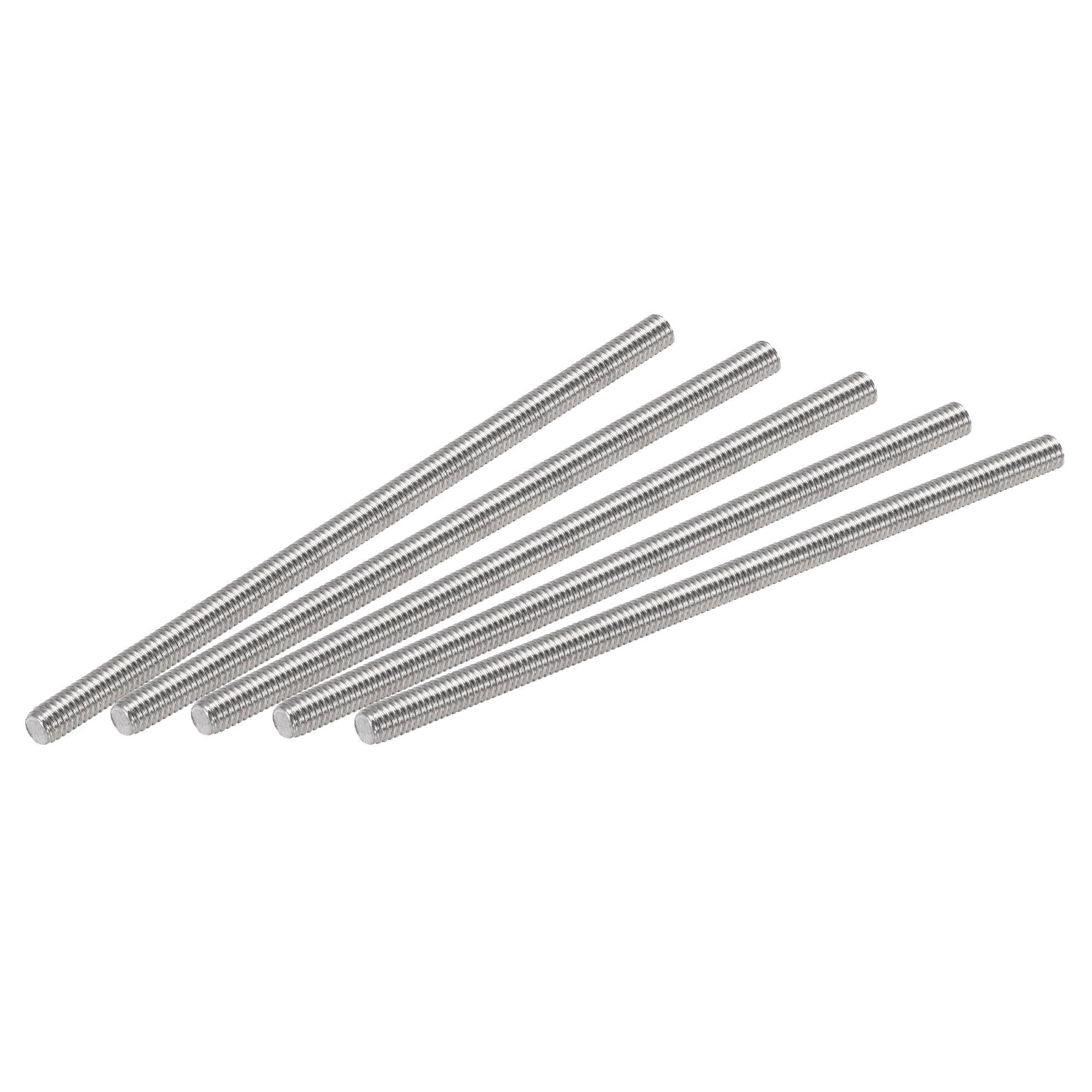uxcell 5Pcs M6 x 80mm Fully Threaded Rod 304