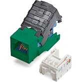 TRUE CABLE Cat5e Toolless Keystone Jack, Unshielded (UTP), PoE++ (4PPoE) 100W, UL Listed, ETL Verified, ANSI/TIA Certified, Modular RJ45 Female, Green, 2 Pack