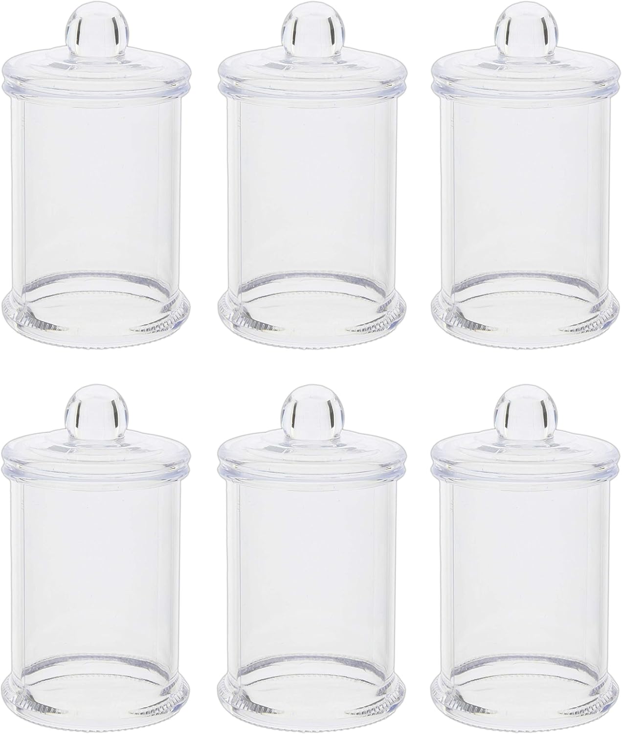 3.5 Set of 6 Mini Plastic Apothecary Jars Decorative Accessories Decorative Jars