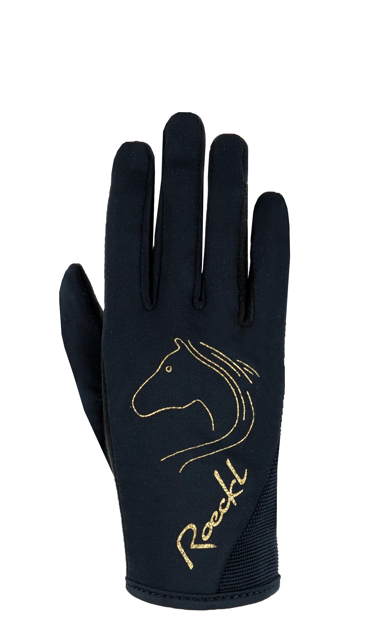 Roeckl Sports equestrian gloves TRYON, kids&youngst. summer riding glove, black/gold 4 — image 1