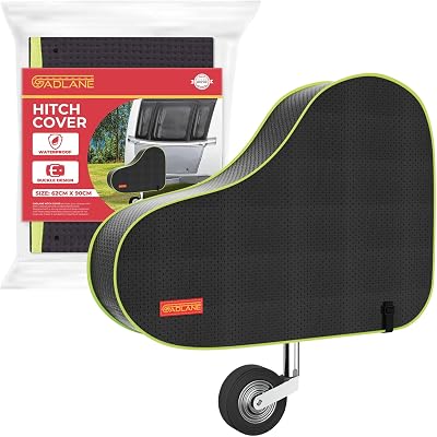 GADLANE Caravan Hitch Cover 90x62cm Waterproof Heavy Duty Nylon with Strap