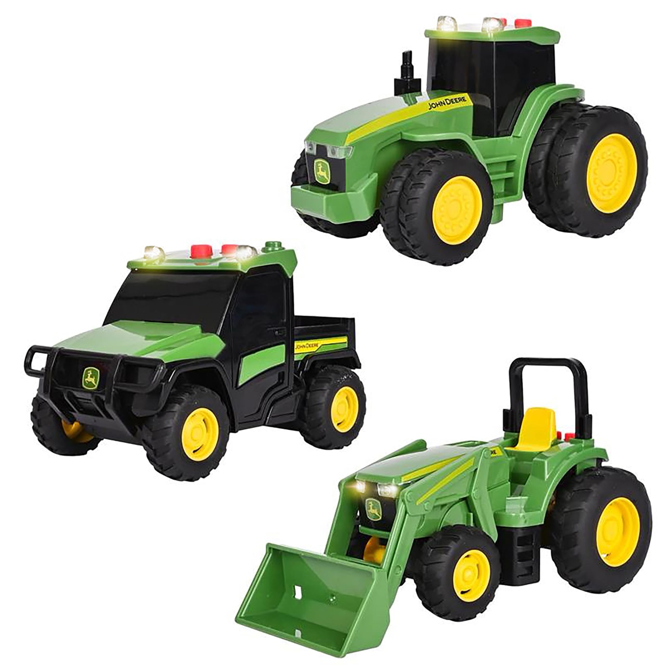 Photo 1 of *** ONLY 1 PIECE*** John Deere 3-Pack Set Lights and Sound Realistic 5" Farm Vehicles, 7R Series Tractor, 6105M Tractor and Gator