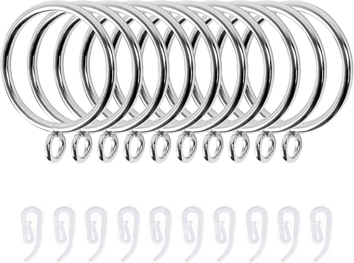 Curtain Rings 20pcs 38mm Metal Curtain Drapery Pole Rod Rings With