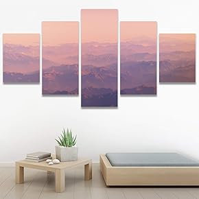 SIGNWIN 5 Panel Canvas Wall Art Coastal Multicolor...